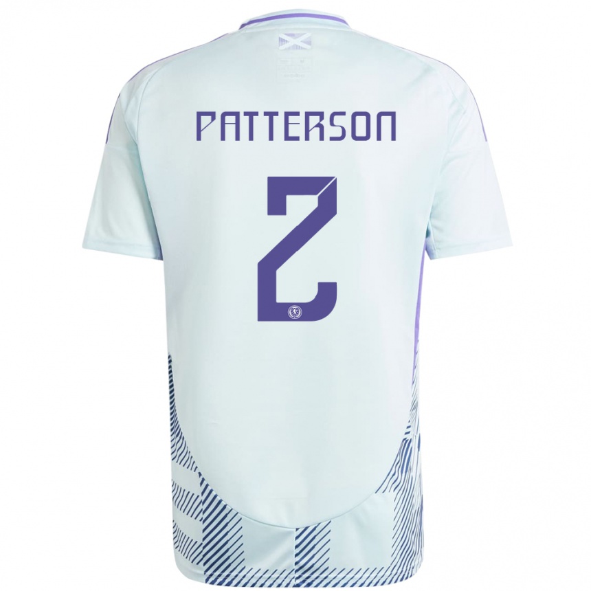 Kids Football Scotland Nathan Patterson #2 Light Mint Blue Away Jersey 24-26 T-Shirt Canada