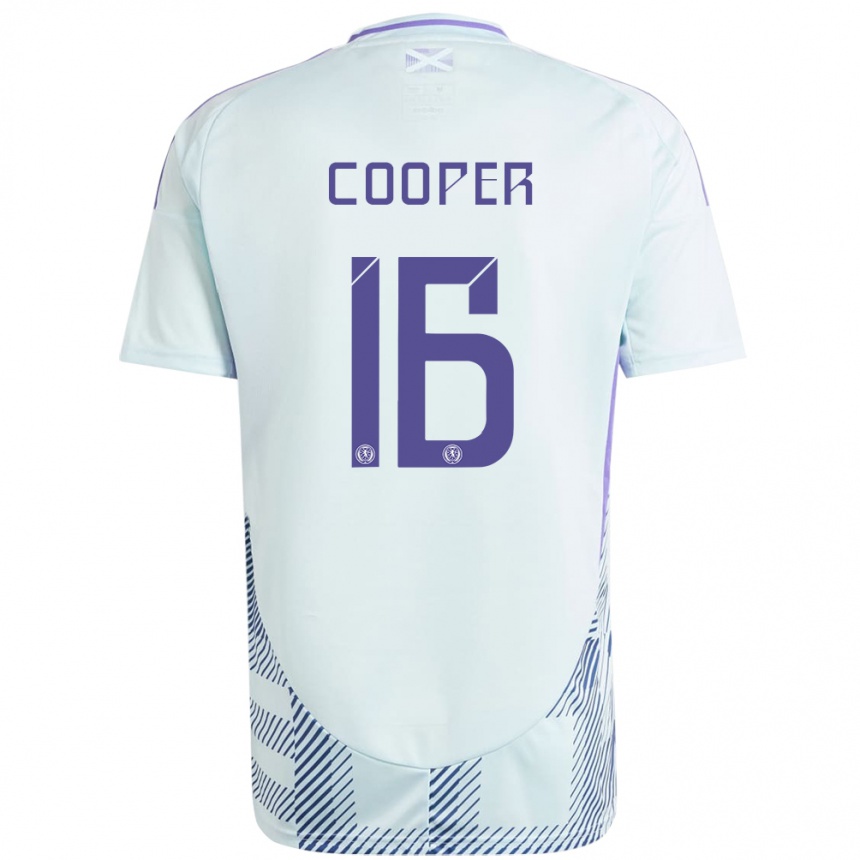 Kids Football Scotland Liam Cooper #16 Light Mint Blue Away Jersey 24-26 T-Shirt Canada