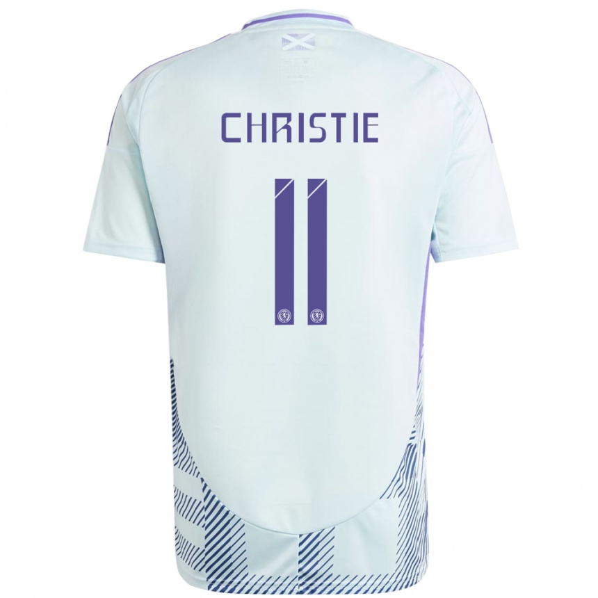 Kids Football Scotland Ryan Christie #11 Light Mint Blue Away Jersey 24-26 T-Shirt Canada