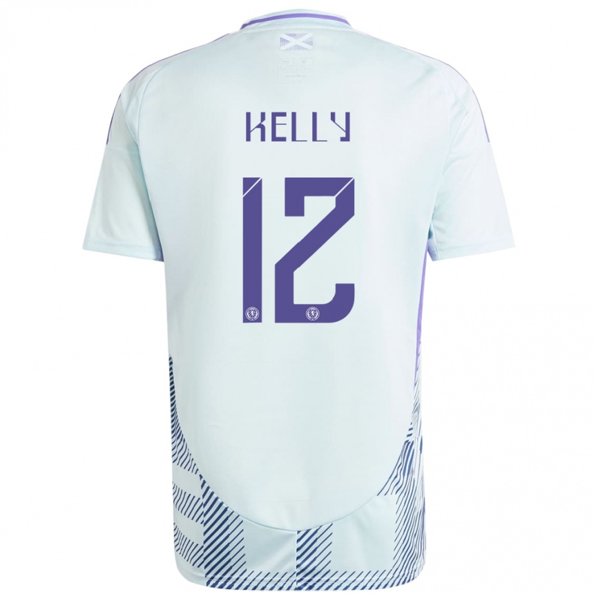 Kids Football Scotland Liam Kelly #12 Light Mint Blue Away Jersey 24-26 T-Shirt Canada