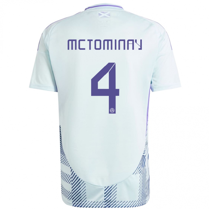 Kids Football Scotland Scott Mctominay #4 Light Mint Blue Away Jersey 24-26 T-Shirt Canada