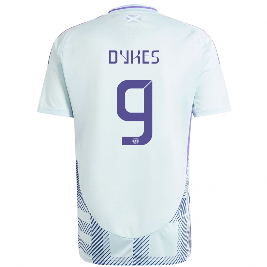 Kids Football Scotland Lyndon Dykes #9 Light Mint Blue Away Jersey 24-26 T-Shirt Canada