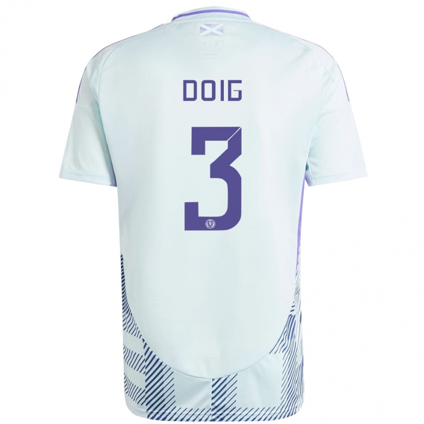 Kids Football Scotland Josh Doig #3 Light Mint Blue Away Jersey 24-26 T-Shirt Canada