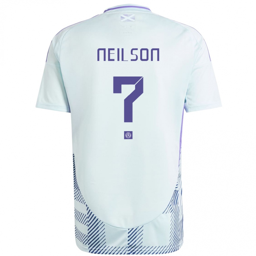 Kids Football Scotland Lewis Neilson #0 Light Mint Blue Away Jersey 24-26 T-Shirt Canada