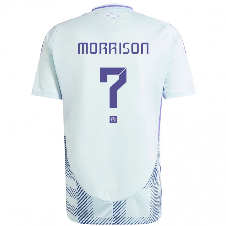 Kids Football Scotland Liam Morrison #0 Light Mint Blue Away Jersey 24-26 T-Shirt Canada