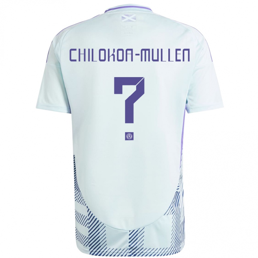 Kids Football Scotland Jeremiah Chilokoa-Mullen #0 Light Mint Blue Away Jersey 24-26 T-Shirt Canada