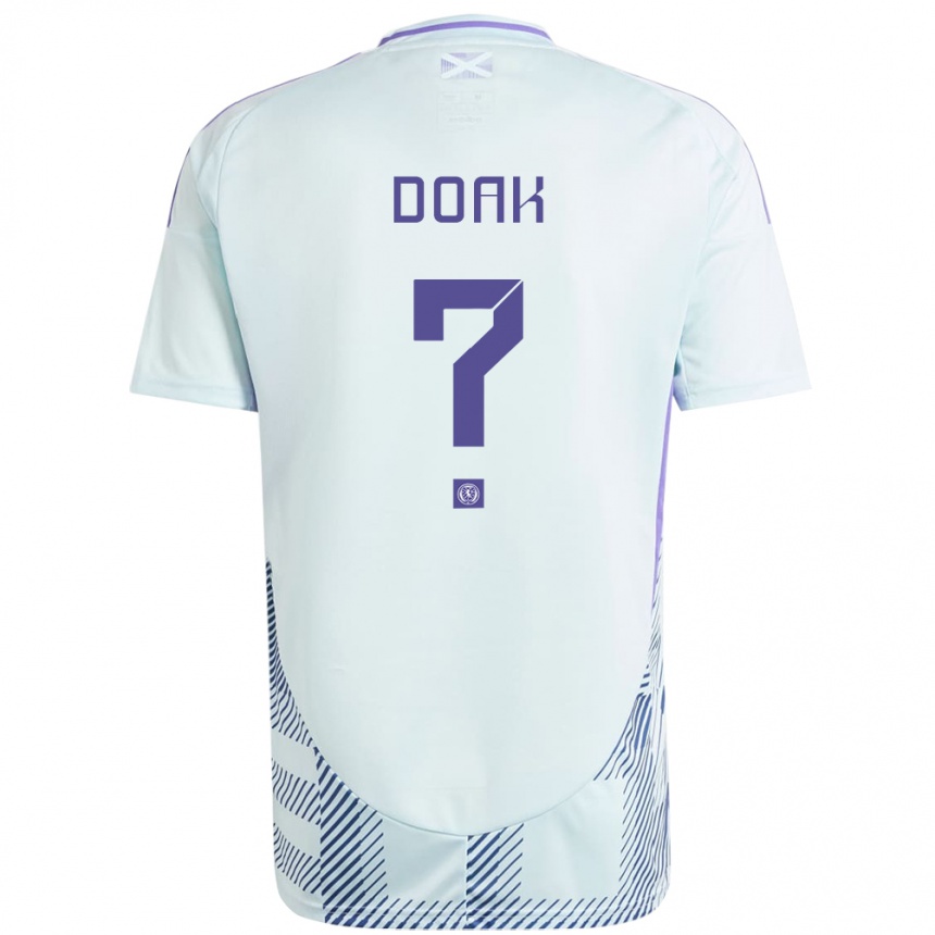 Kids Football Scotland Ben Doak #0 Light Mint Blue Away Jersey 24-26 T-Shirt Canada