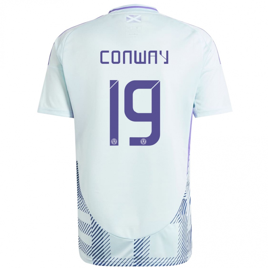 Kids Football Scotland Tommy Conway #19 Light Mint Blue Away Jersey 24-26 T-Shirt Canada