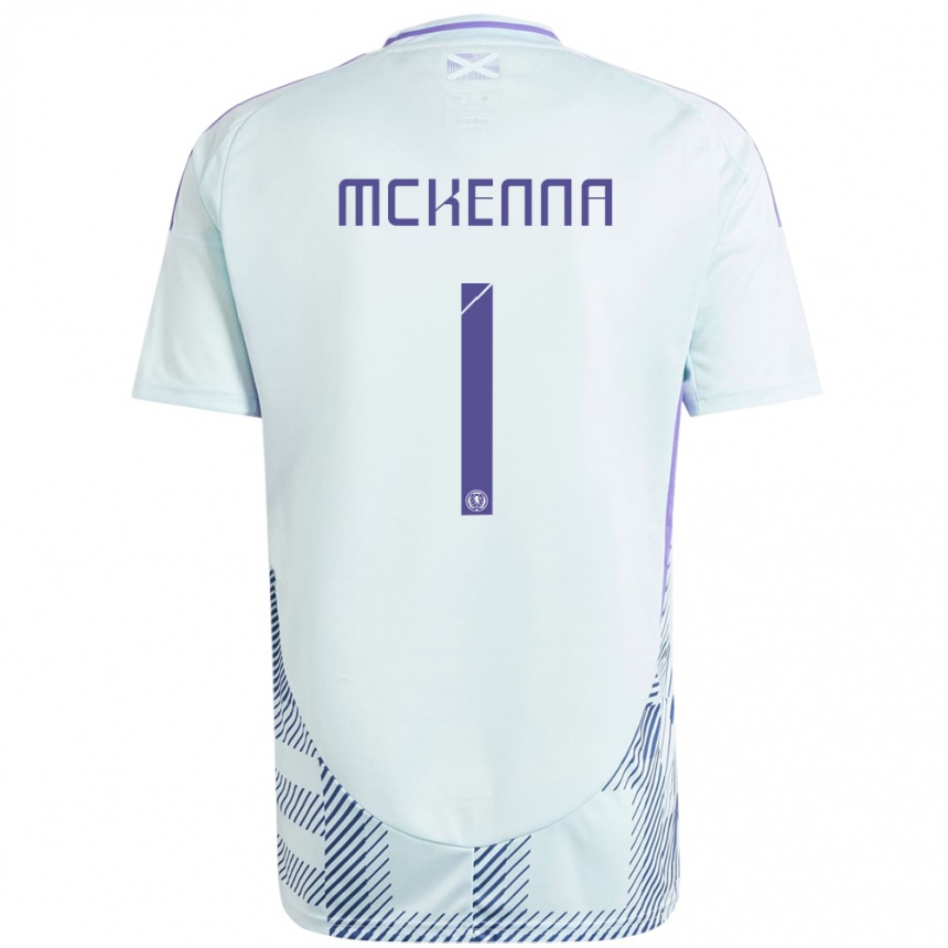 Kids Football Scotland Callan Mckenna #1 Light Mint Blue Away Jersey 24-26 T-Shirt Canada