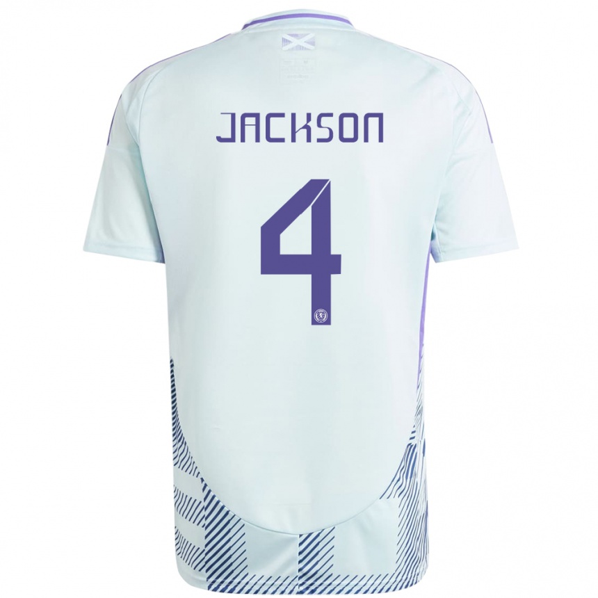 Kids Football Scotland Louis Jackson #4 Light Mint Blue Away Jersey 24-26 T-Shirt Canada