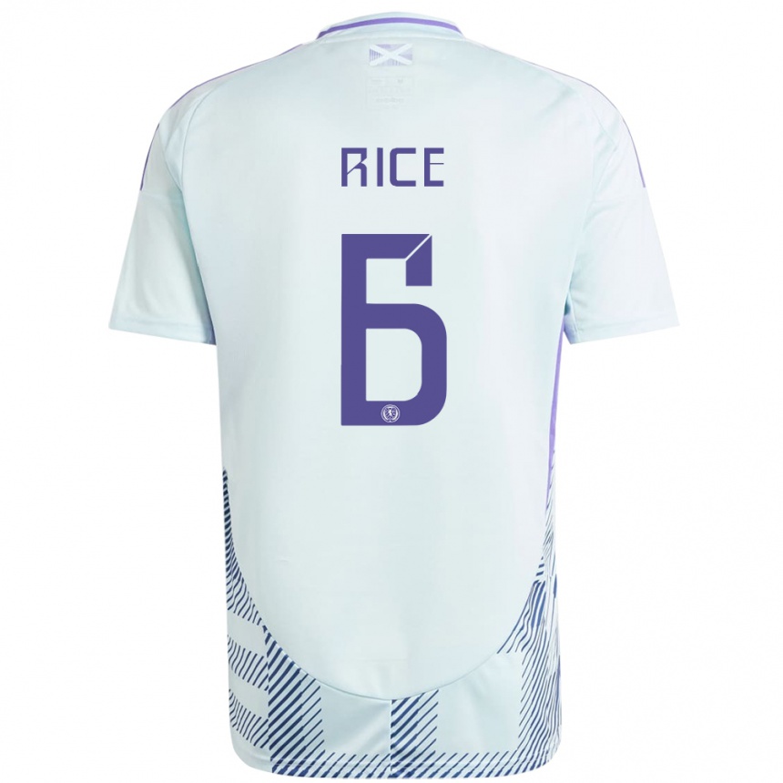 Kids Football Scotland Bailey Rice #6 Light Mint Blue Away Jersey 24-26 T-Shirt Canada