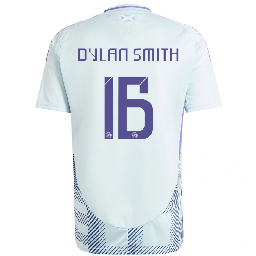 Kids Football Scotland Dylan Smith #16 Light Mint Blue Away Jersey 24-26 T-Shirt Canada