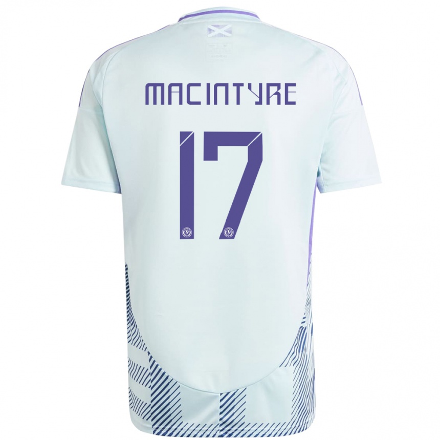 Kids Football Scotland Jacob Macintyre #17 Light Mint Blue Away Jersey 24-26 T-Shirt Canada