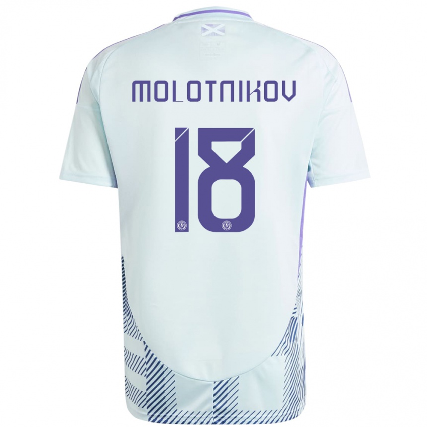 Kids Football Scotland Rudi Molotnikov #18 Light Mint Blue Away Jersey 24-26 T-Shirt Canada