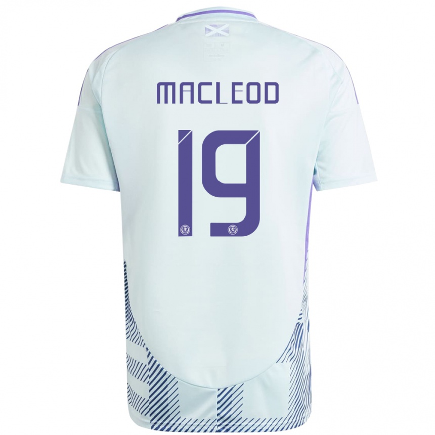 Kids Football Scotland Rory Macleod #19 Light Mint Blue Away Jersey 24-26 T-Shirt Canada