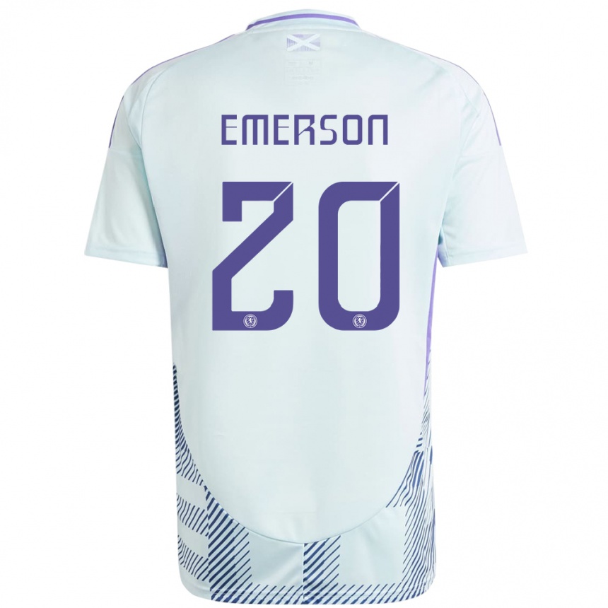 Kids Football Scotland Johnny Emerson #20 Light Mint Blue Away Jersey 24-26 T-Shirt Canada