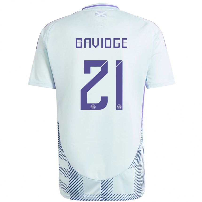 Kids Football Scotland Alfie Bavidge #21 Light Mint Blue Away Jersey 24-26 T-Shirt Canada