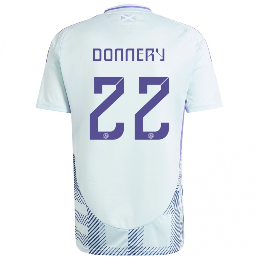 Kids Football Scotland Julian Donnery #22 Light Mint Blue Away Jersey 24-26 T-Shirt Canada