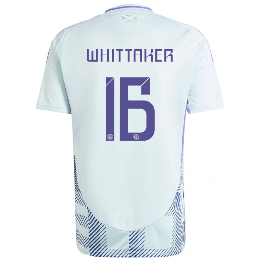 Kids Football Scotland Rory Whittaker #16 Light Mint Blue Away Jersey 24-26 T-Shirt Canada