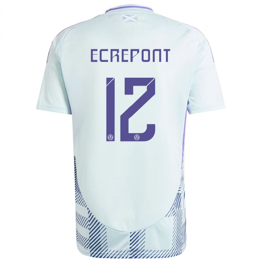 Kids Football Scotland Oliver Ecrepont #12 Light Mint Blue Away Jersey 24-26 T-Shirt Canada