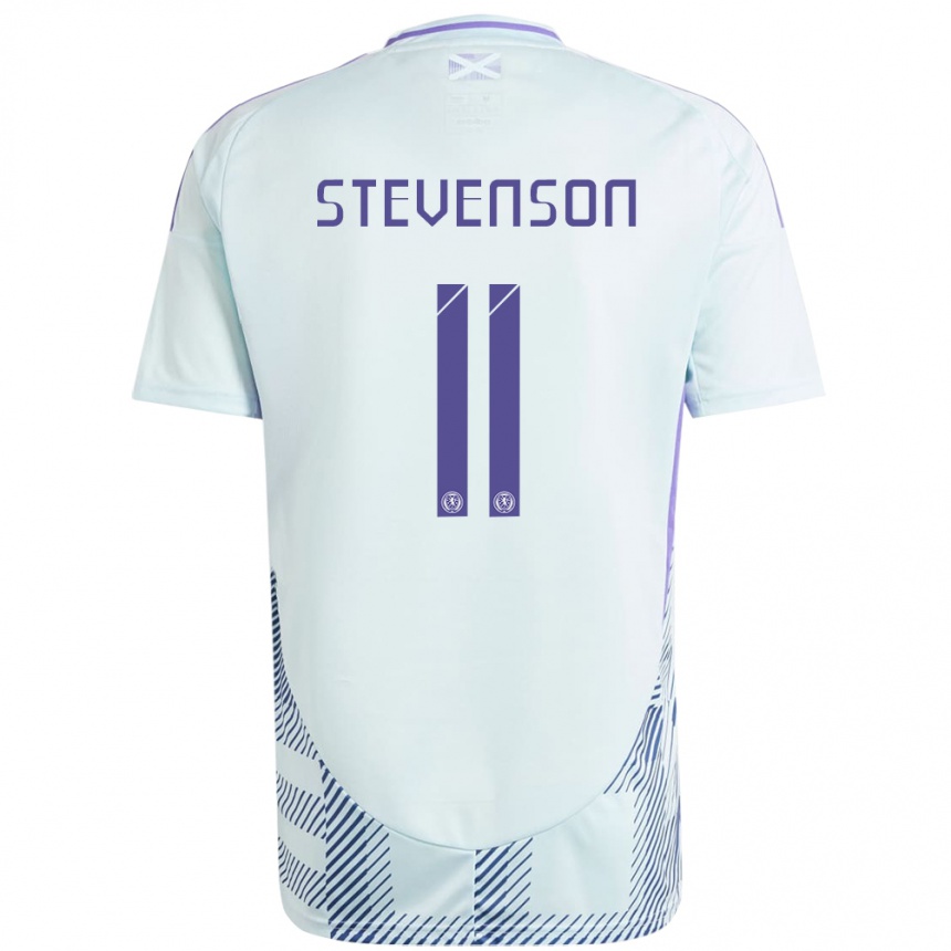 Kids Football Scotland Gus Stevenson #11 Light Mint Blue Away Jersey 24-26 T-Shirt Canada