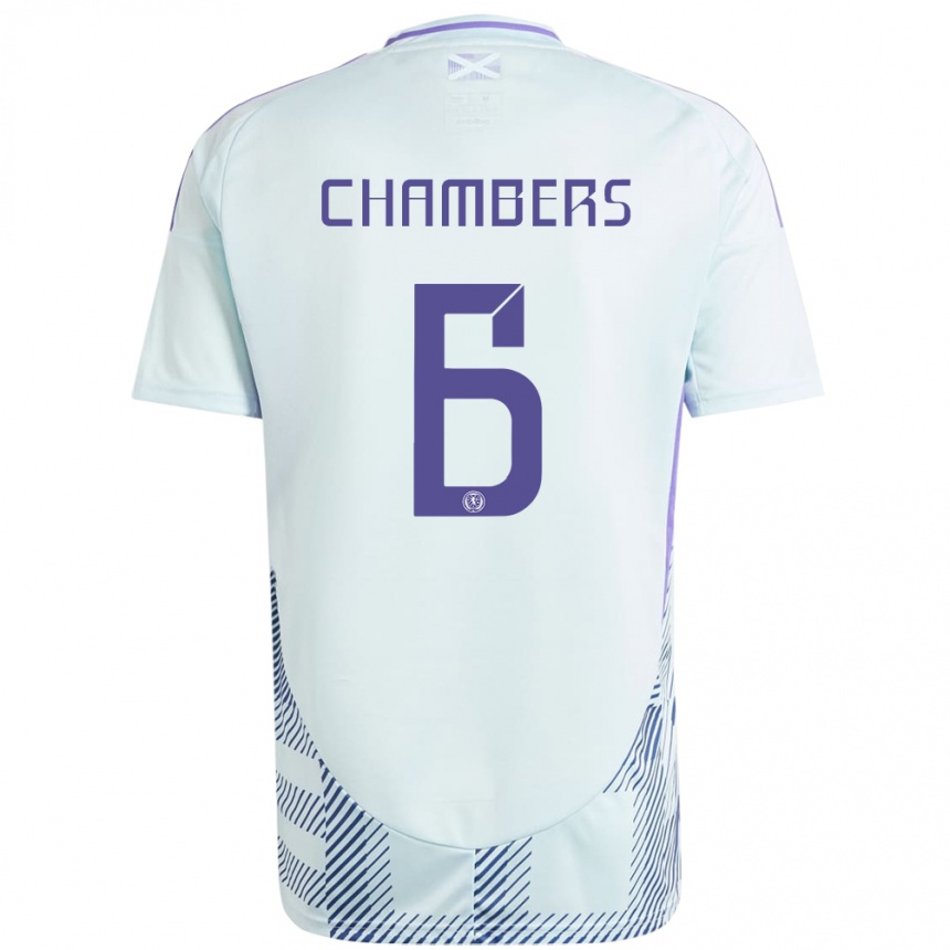 Kids Football Scotland Sam Chambers #6 Light Mint Blue Away Jersey 24-26 T-Shirt Canada