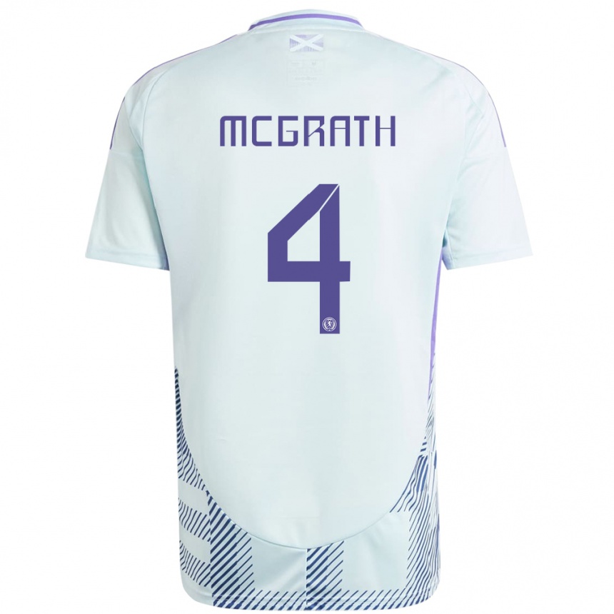 Kids Football Scotland Joseph Mcgrath #4 Light Mint Blue Away Jersey 24-26 T-Shirt Canada