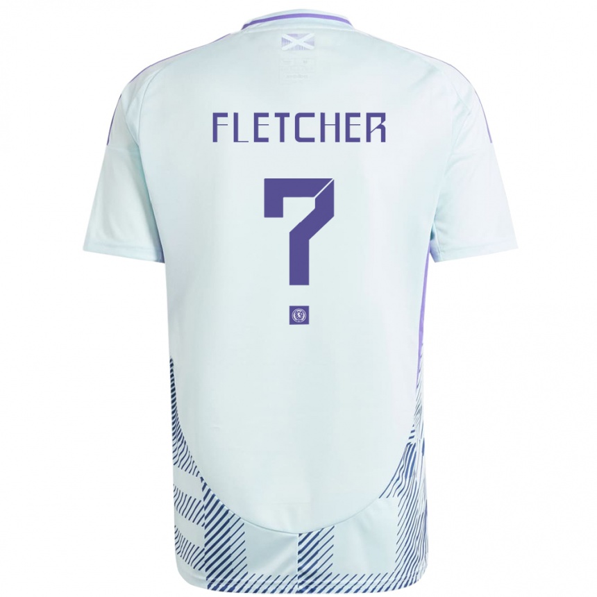 Kids Football Scotland Tyler Fletcher #0 Light Mint Blue Away Jersey 24-26 T-Shirt Canada