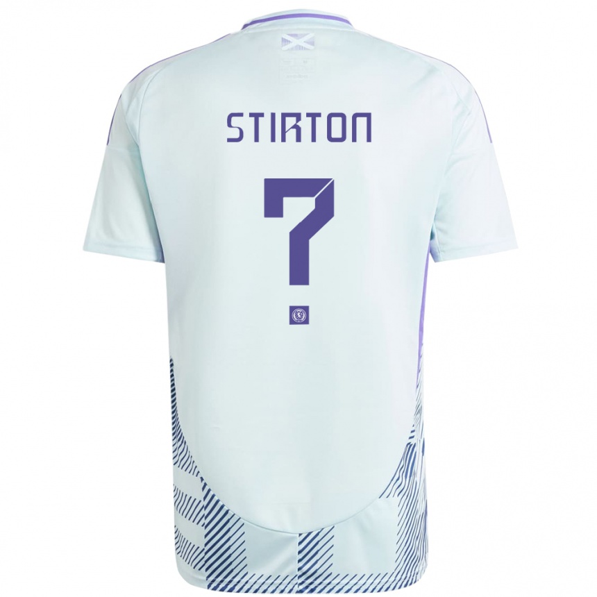 Kids Football Scotland Owen Stirton #0 Light Mint Blue Away Jersey 24-26 T-Shirt Canada