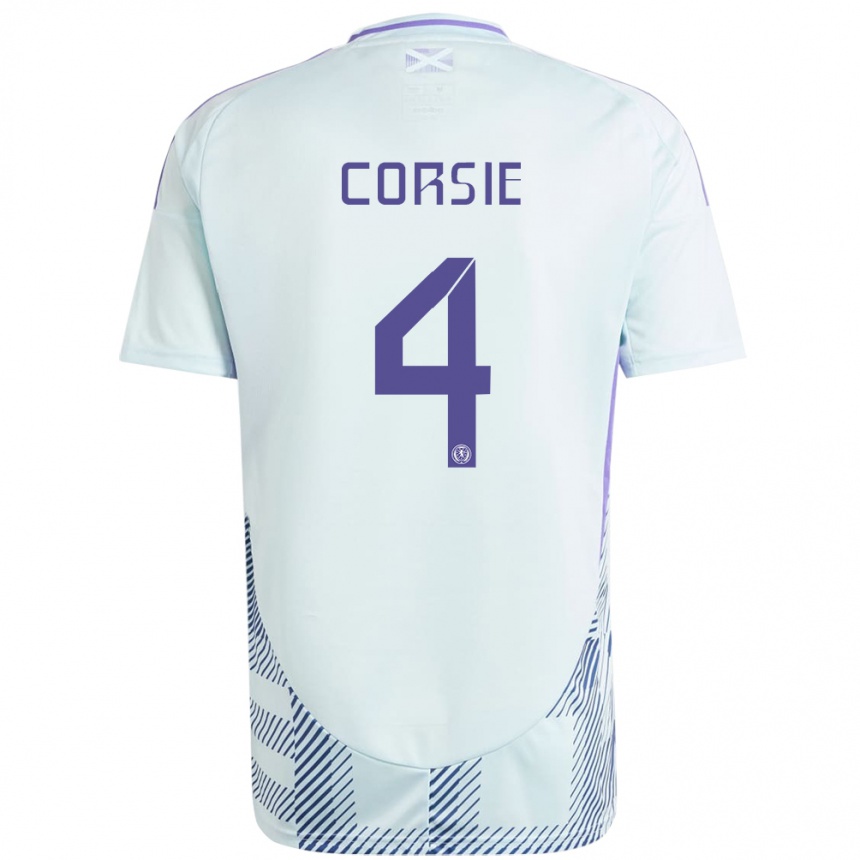 Kids Football Scotland Rachel Corsie #4 Light Mint Blue Away Jersey 24-26 T-Shirt Canada