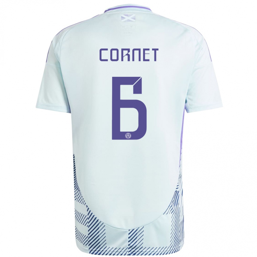 Kids Football Scotland Chelsea Cornet #6 Light Mint Blue Away Jersey 24-26 T-Shirt Canada