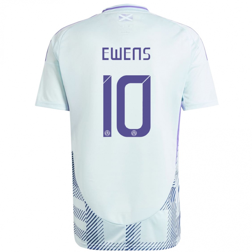 Kids Football Scotland Sarah Ewens #10 Light Mint Blue Away Jersey 24-26 T-Shirt Canada