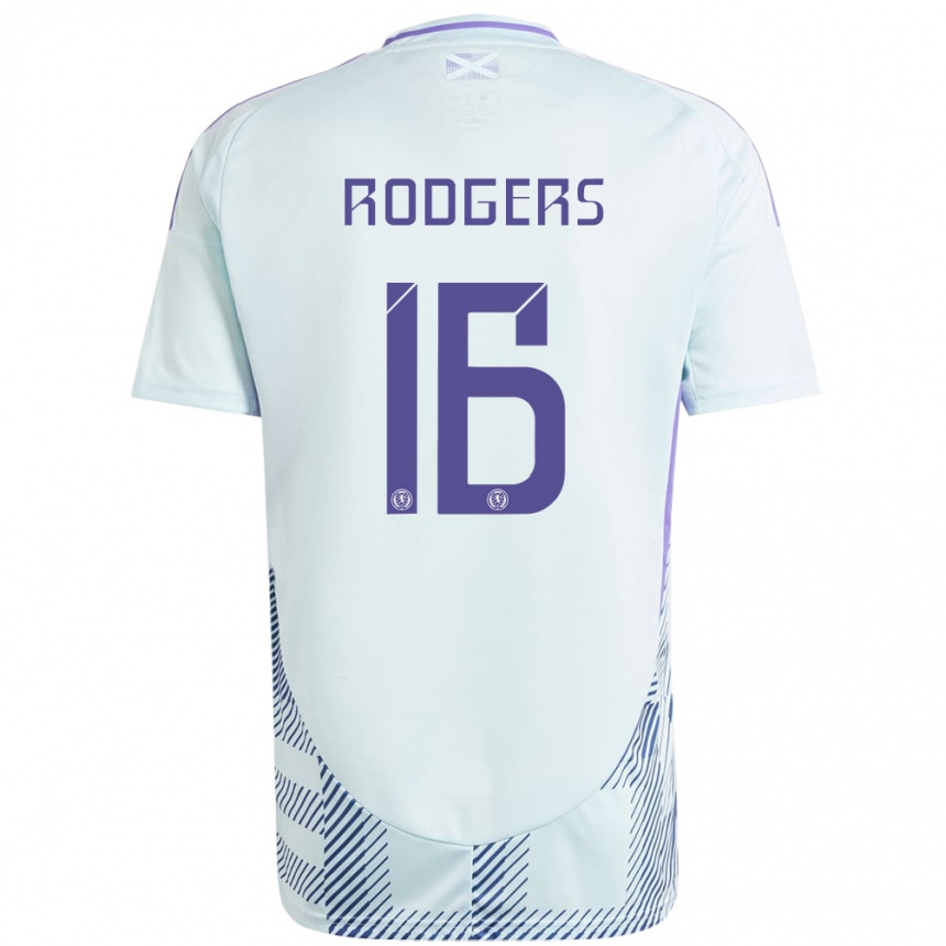 Kids Football Scotland Amy Rodgers #16 Light Mint Blue Away Jersey 24-26 T-Shirt Canada