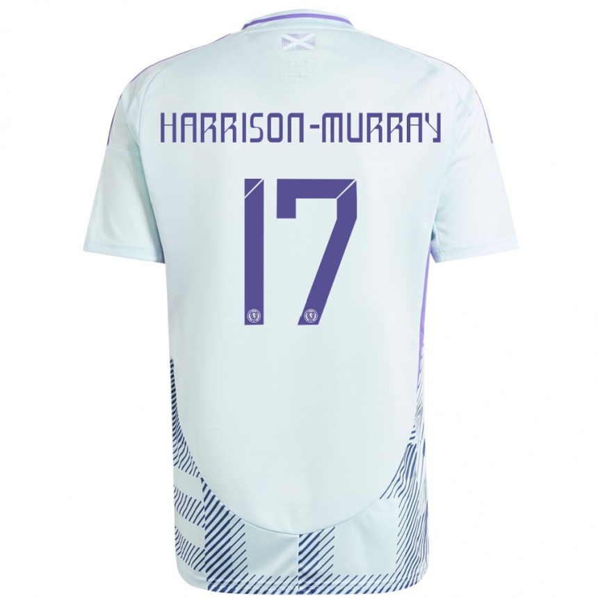 Kids Football Scotland Christie Harrison-Murray #17 Light Mint Blue Away Jersey 24-26 T-Shirt Canada