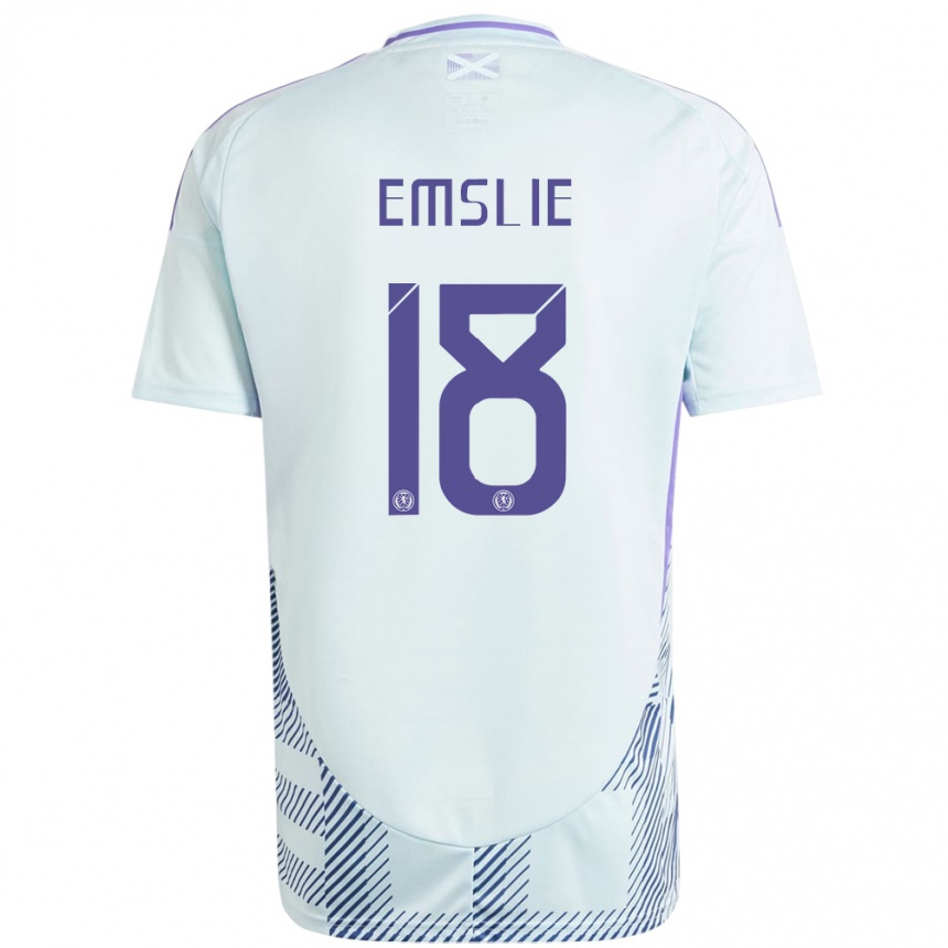 Kids Football Scotland Claire Emslie #18 Light Mint Blue Away Jersey 24-26 T-Shirt Canada