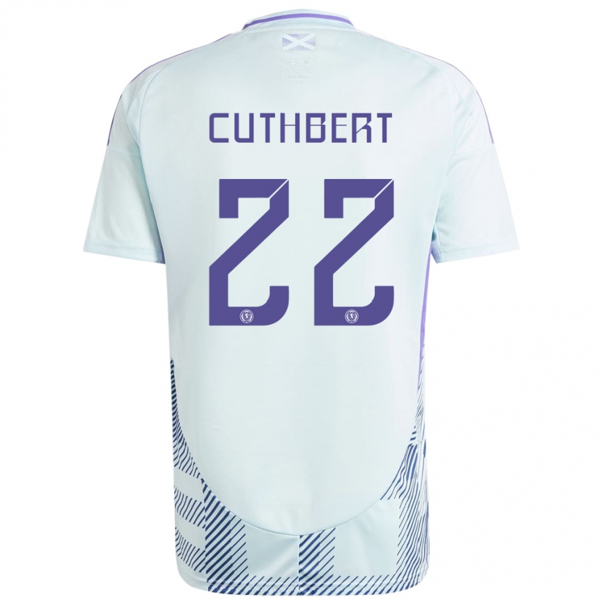 Kids Football Scotland Erin Cuthbert #22 Light Mint Blue Away Jersey 24-26 T-Shirt Canada