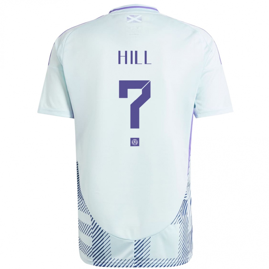 Kids Football Scotland Kathryn Hill #0 Light Mint Blue Away Jersey 24-26 T-Shirt Canada