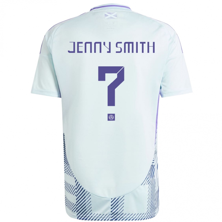 Kids Football Scotland Jenny Smith #0 Light Mint Blue Away Jersey 24-26 T-Shirt Canada