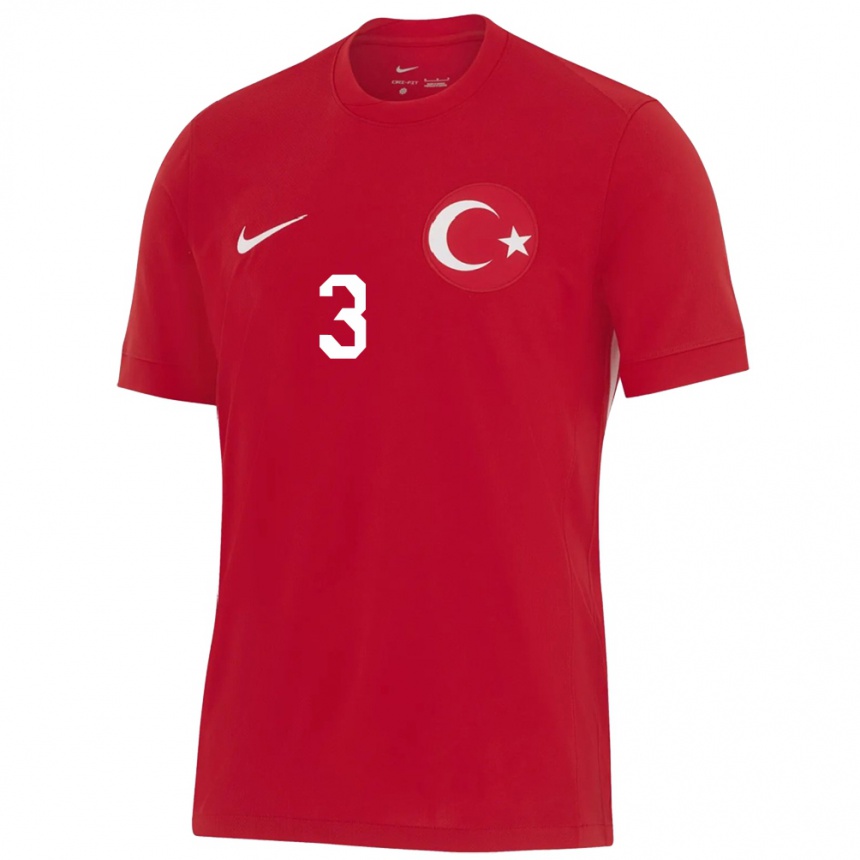 Kids Football Turkey Berkay Yılmaz #3 Red Away Jersey 24-26 T-Shirt Canada