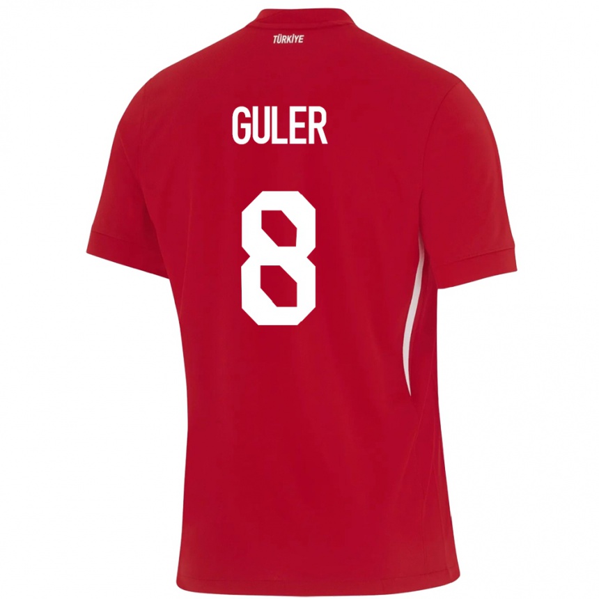 Kids Football Turkey Arda Güler #8 Red Away Jersey 24-26 T-Shirt Canada