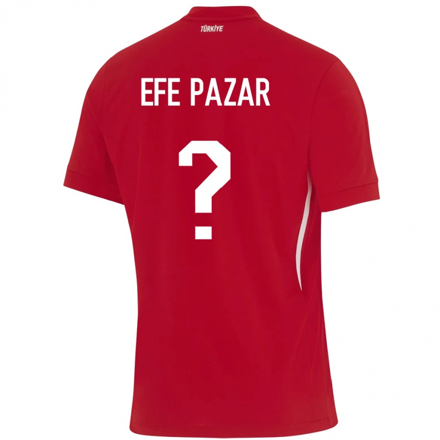 Kids Football Turkey Alper Efe Pazar #0 Red Away Jersey 24-26 T-Shirt Canada