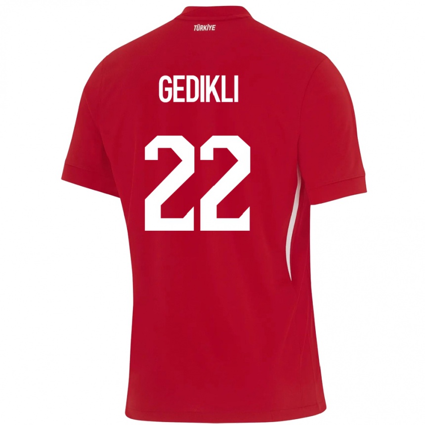 Kids Football Turkey Berkant Gedikli #22 Red Away Jersey 24-26 T-Shirt Canada