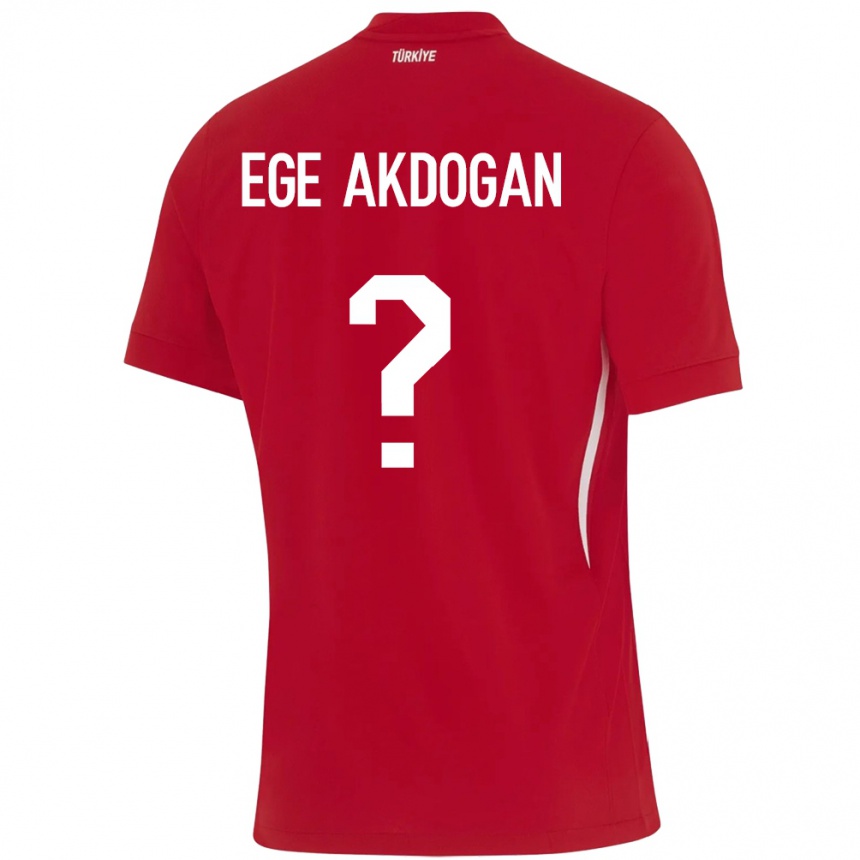 Kids Football Turkey Hasan Ege Akdoğan #0 Red Away Jersey 24-26 T-Shirt Canada