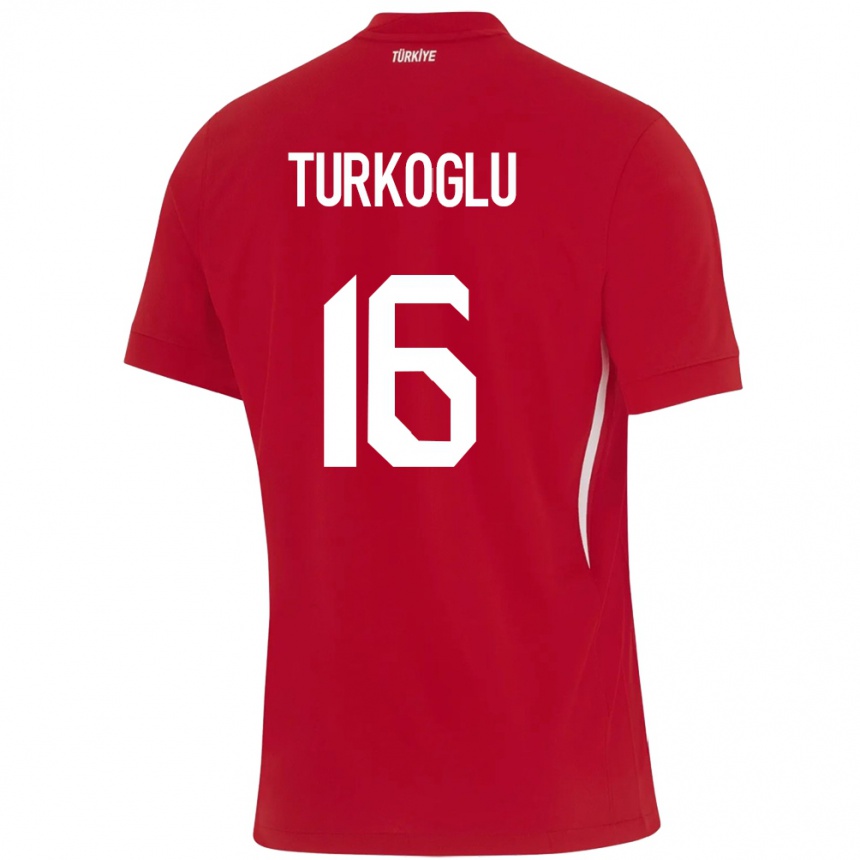 Kids Football Turkey Ece Türkoğlu #16 Red Away Jersey 24-26 T-Shirt Canada