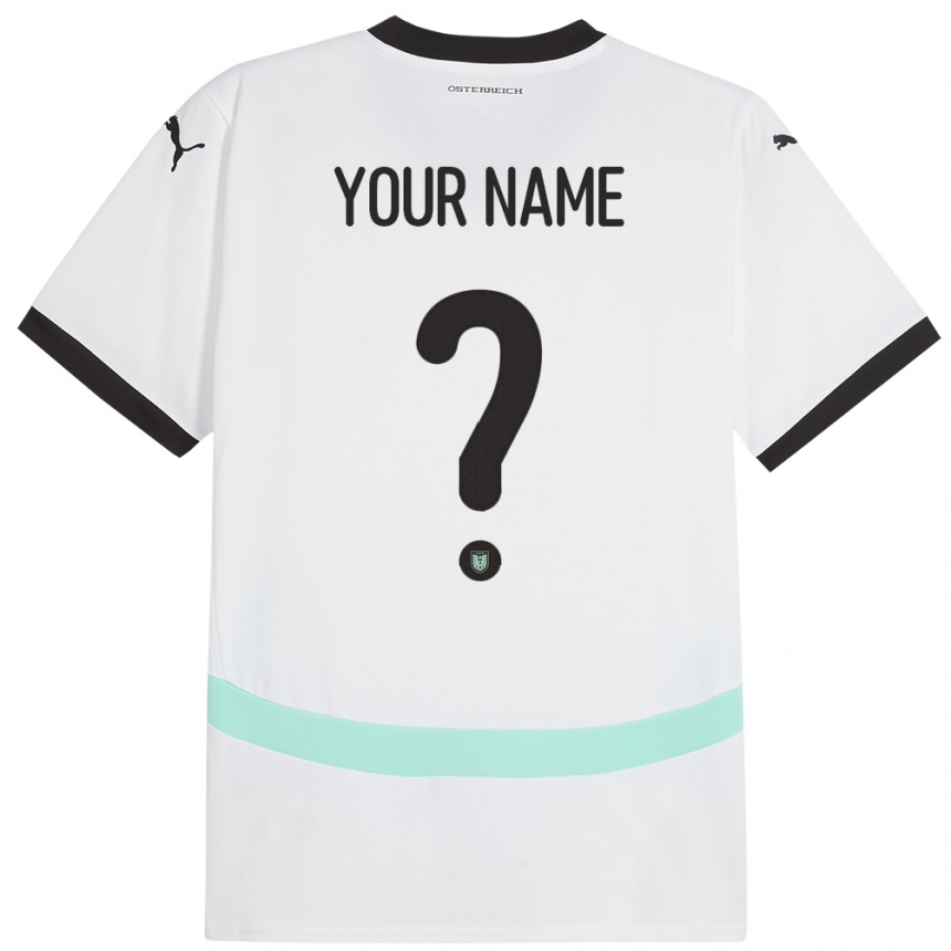 Kids Football Austria Your Name #0 White Away Jersey 24-26 T-Shirt Canada