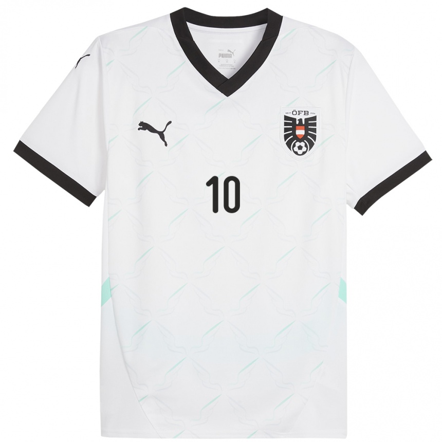 Kids Football Austria Christoph Lang #10 White Away Jersey 24-26 T-Shirt Canada