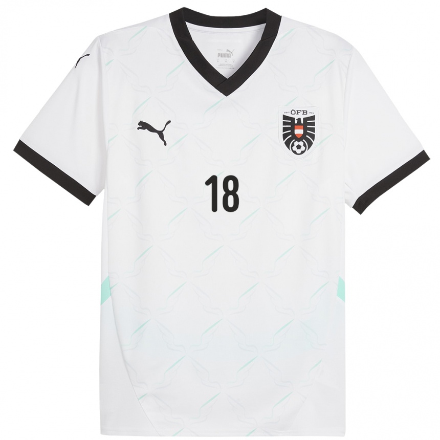 Kids Football Austria Julia Hickelsberger-Füller #18 White Away Jersey 24-26 T-Shirt Canada