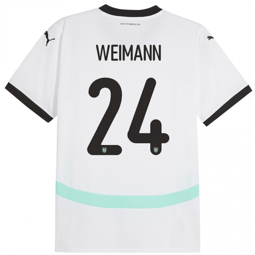 Kids Football Austria Andreas Weimann #24 White Away Jersey 24-26 T-Shirt Canada