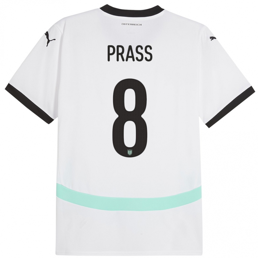 Kids Football Austria Alexander Prass #8 White Away Jersey 24-26 T-Shirt Canada