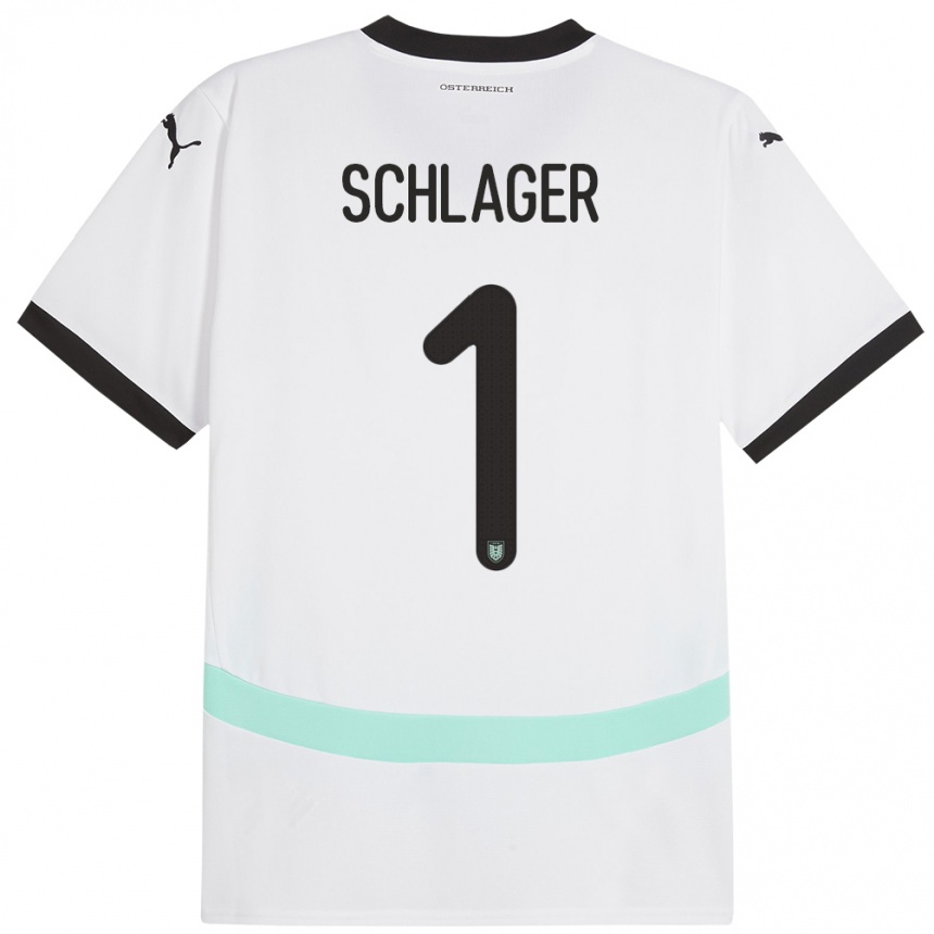 Kids Football Austria Alexander Schlager #1 White Away Jersey 24-26 T-Shirt Canada